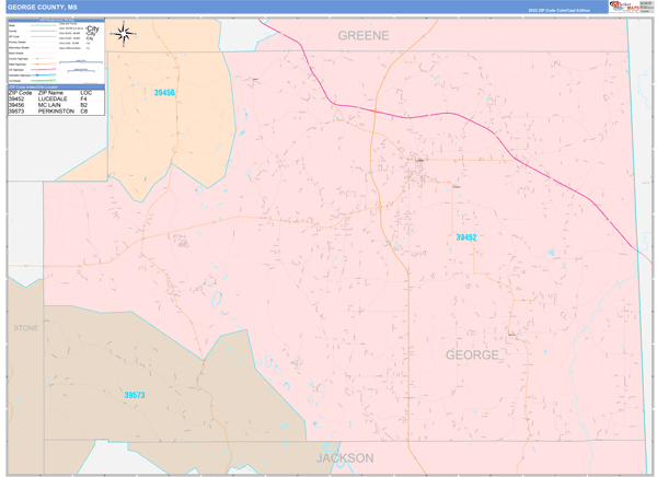 George County, MS Zip Code Map