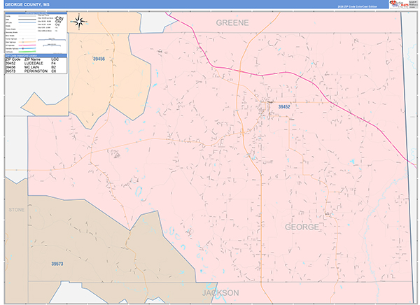 George County, MS Zip Code Map