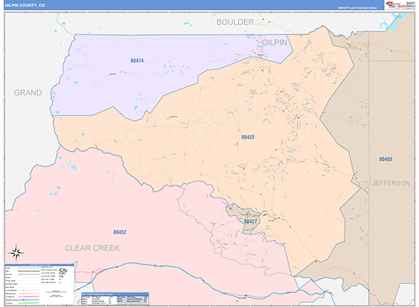 Gilpin County, CO Zip Code Map