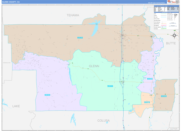 Glenn County Digital Map Color Cast Style