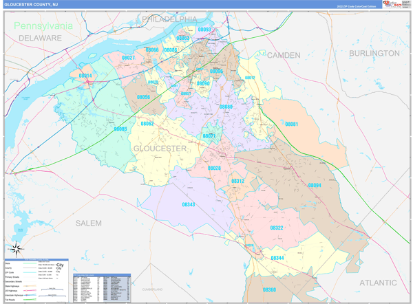 Gloucester County Map Book Color Cast Style