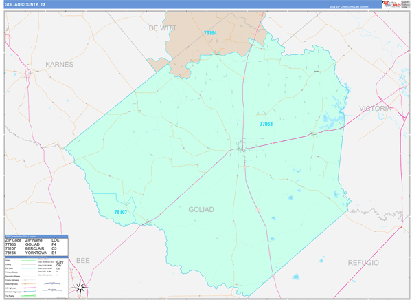 Goliad County, TX Wall Map