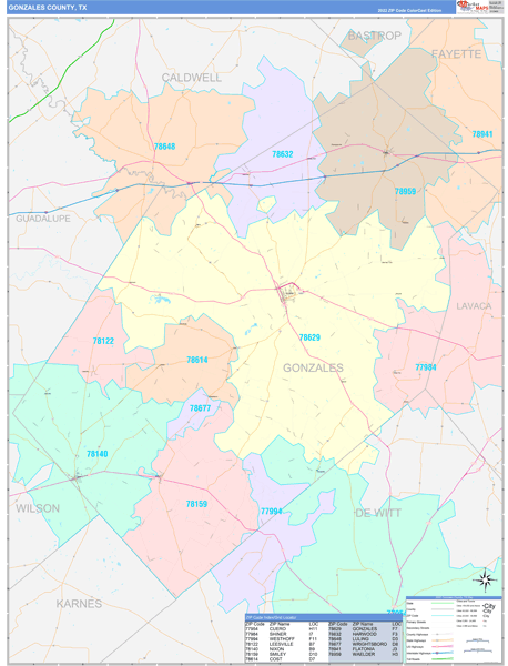 Gonzales County Digital Map Color Cast Style