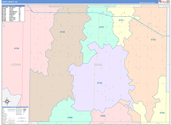 Gove County, KS Wall Map