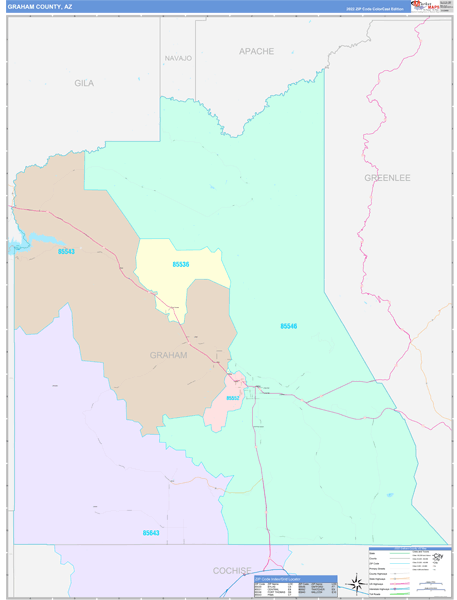 Graham County Digital Map Color Cast Style