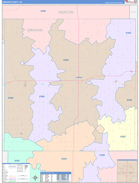 Graham County, KS Wall Map