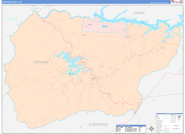 Graham County Digital Map Color Cast Style