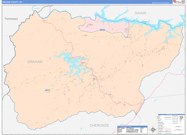Graham County, NC Wall Map