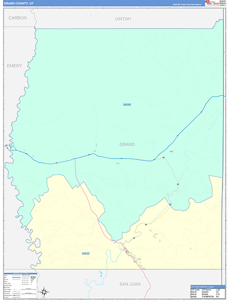 Grand County, UT Zip Code Map