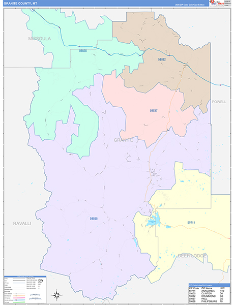 Granite County, MT Zip Code Map