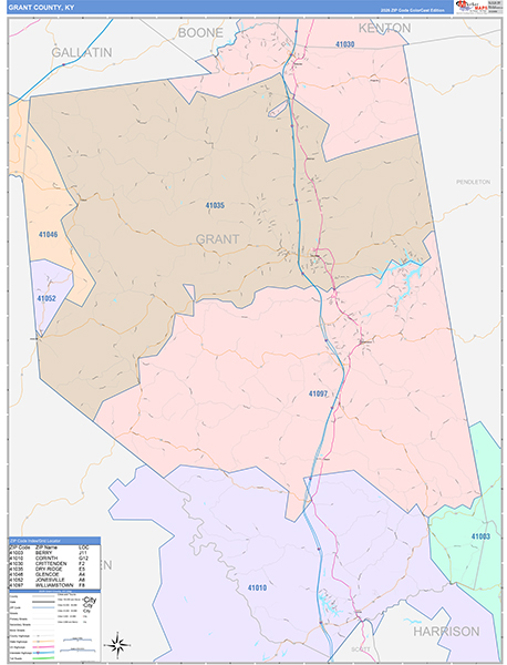 Grant County, KY Wall Map