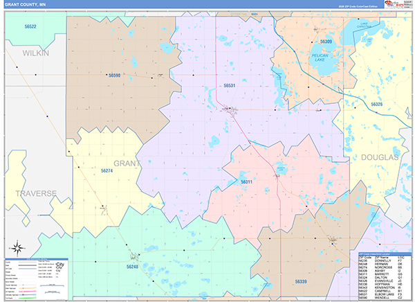 Grant County, MN Wall Map