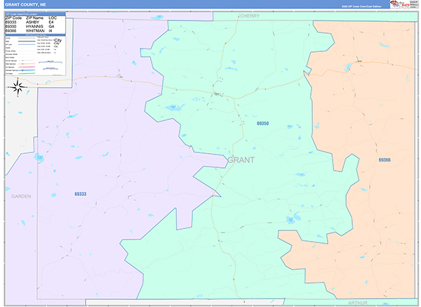 Grant County, NE Zip Code Map