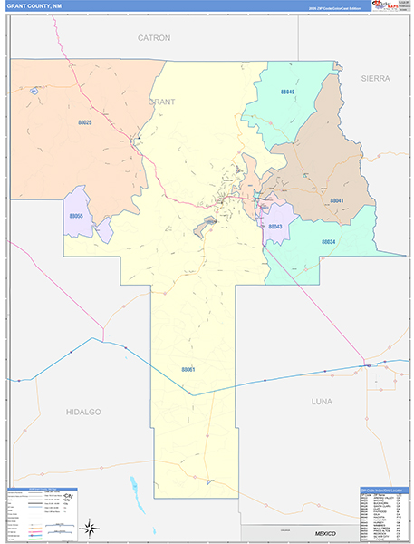 Grant County, NM Zip Code Map