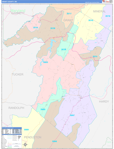 Grant County, WV Zip Code Map