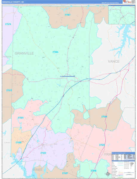 Granville County Digital Map Color Cast Style
