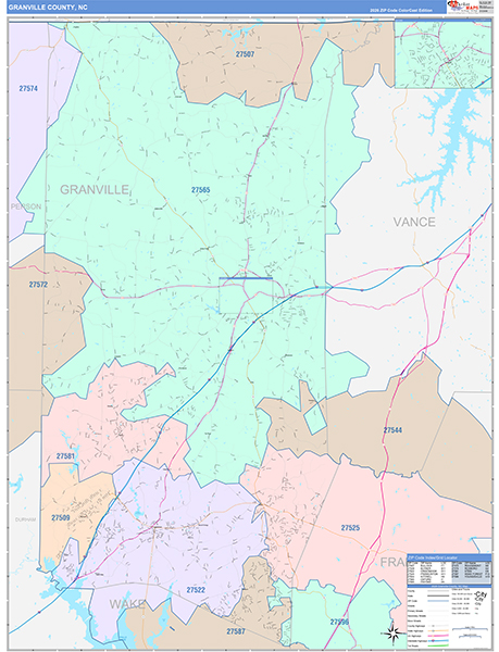 Granville County, NC Wall Map