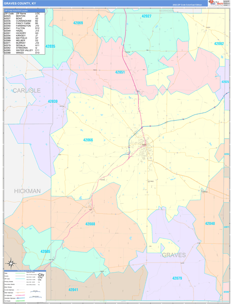 Graves County, KY Zip Code Map
