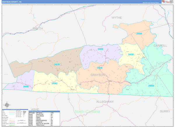 Grayson County Map Book Color Cast Style
