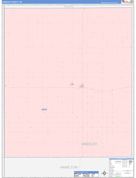 Greeley County, KS Zip Code Map