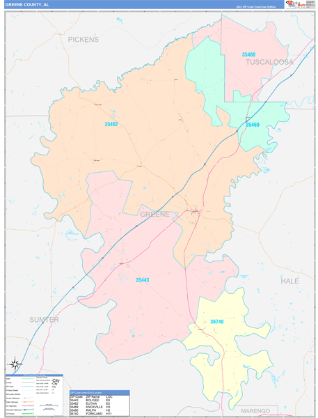 Greene County Digital Map Color Cast Style