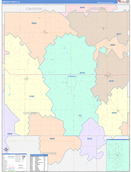 Greene County, IA Wall Map