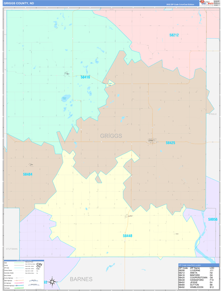 Griggs County, ND Wall Map