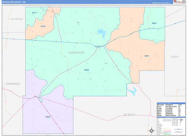 Guadalupe County, NM Zip Code Map