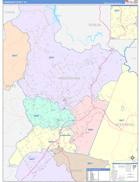 Habersham County, GA Zip Code Map