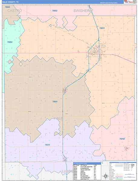 Hale County, TX Zip Code Map