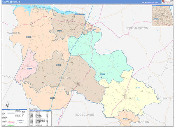 Halifax County, NC Zip Code Map
