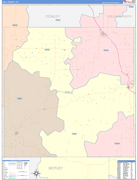 Hall County, TX Zip Code Map