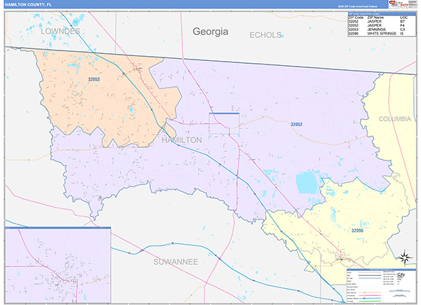 Hamilton County, FL Wall Map
