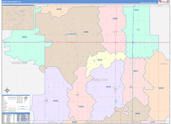 Hamilton County, IA Zip Code Map