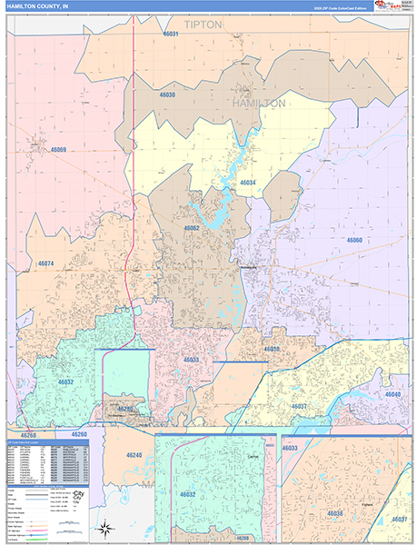 Hamilton County, IN Zip Code Map