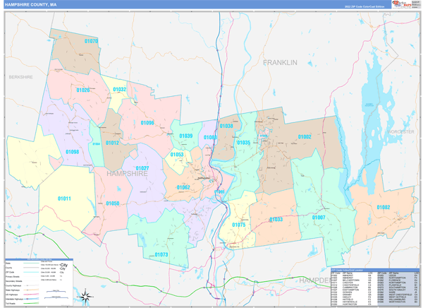 Hampshire County Digital Map Color Cast Style