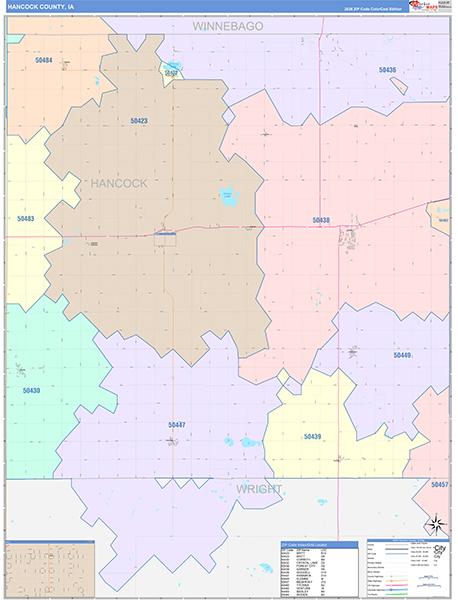 Hancock County, IA Wall Map