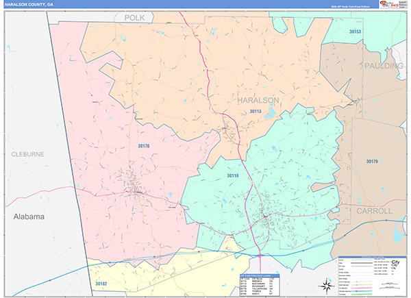Haralson County, GA Zip Code Map