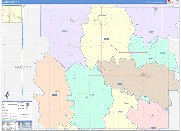 Hardin County, IA Zip Code Map