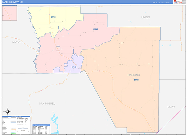 Harding County, NM Zip Code Map