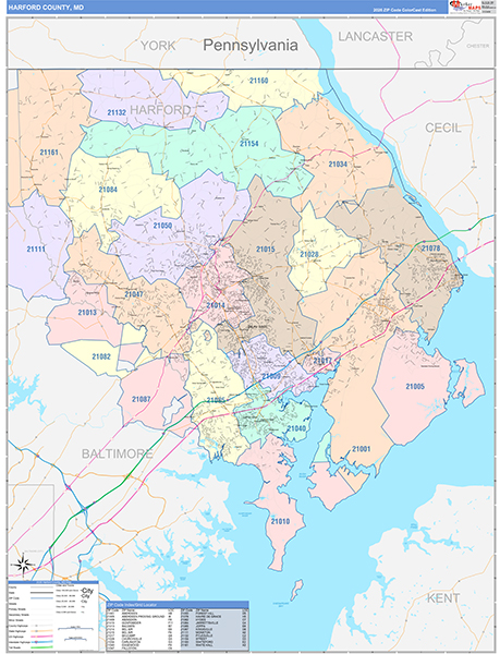 Harford County, MD Wall Map