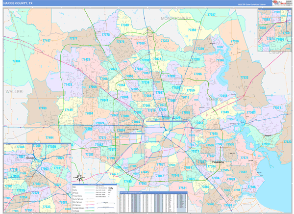 Harris County Map Book Color Cast Style
