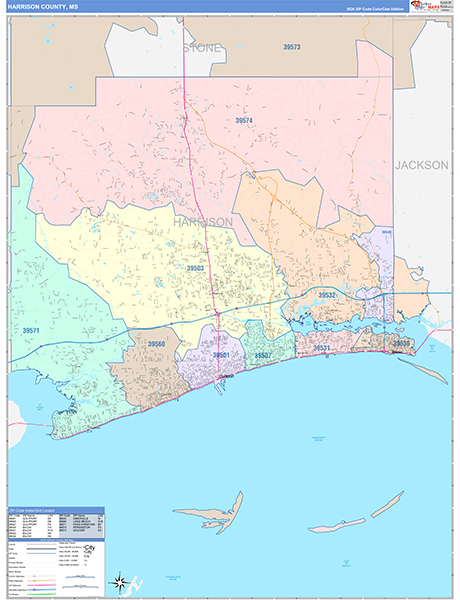 Harrison County, MS Zip Code Map