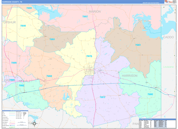 Harrison County Digital Map Color Cast Style