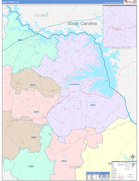 Hart County, GA Zip Code Map