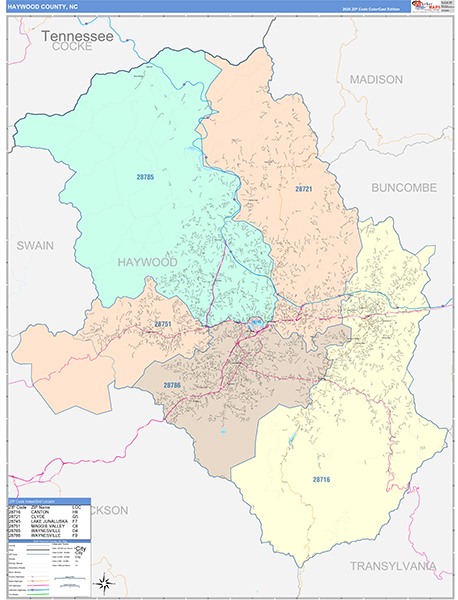 Haywood County, NC Zip Code Map