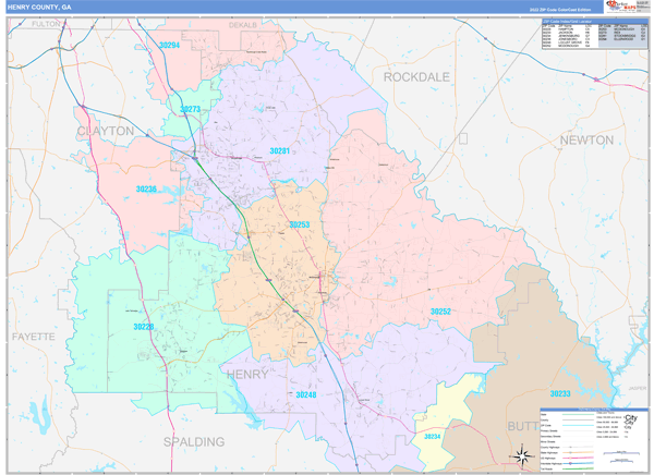 Henry County Digital Map Color Cast Style