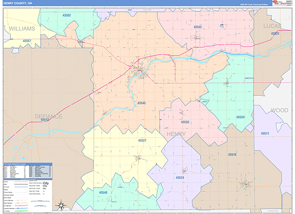 Henry County, OH Zip Code Map