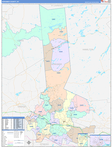 Herkimer County, NY Zip Code Map