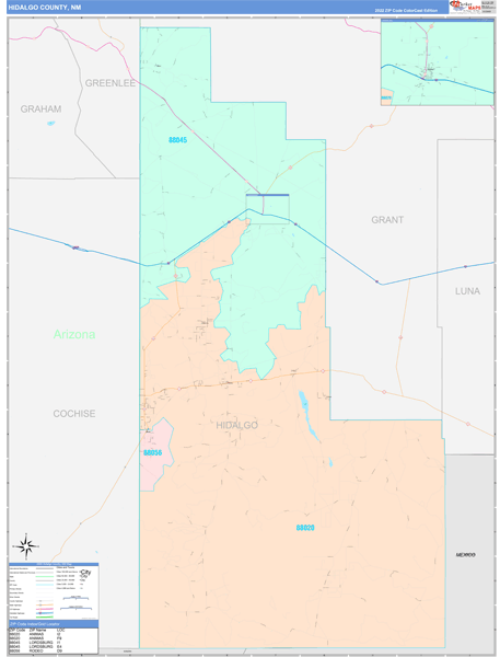 Hidalgo County, NM Zip Code Map